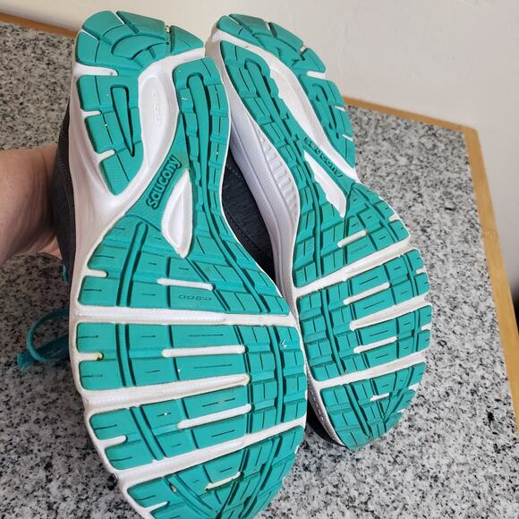 Saucony Womens Sapphire S15220-10 Road‎ Running Shoes Sz 8 Gray Turqouise Hiking - Picture 11 of 12